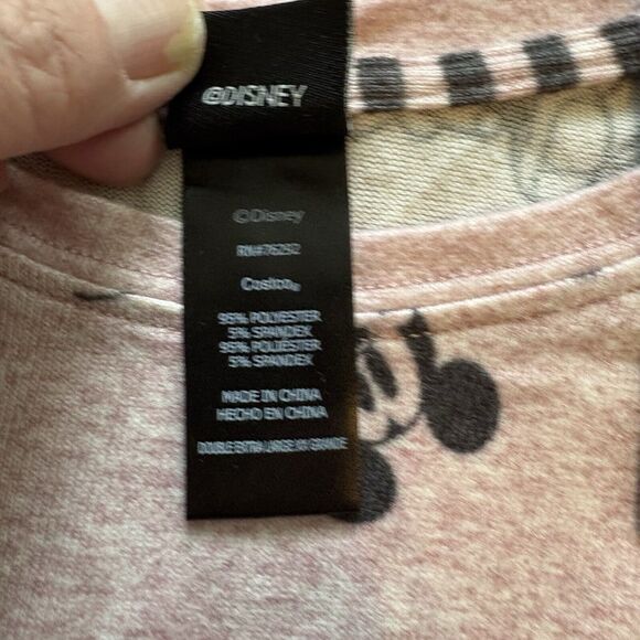 Disney 2 Piece Cozy Pajama Set Lounge Pants Mickey Minnie Pink Ladies 2XL‎ NWT - Picture 5 of 9